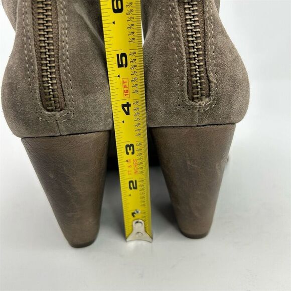 KORK-EASE Gray Light Brown Leather Ankle Booties Size 9 Back Zipper Comfort - Picture 9 of 13